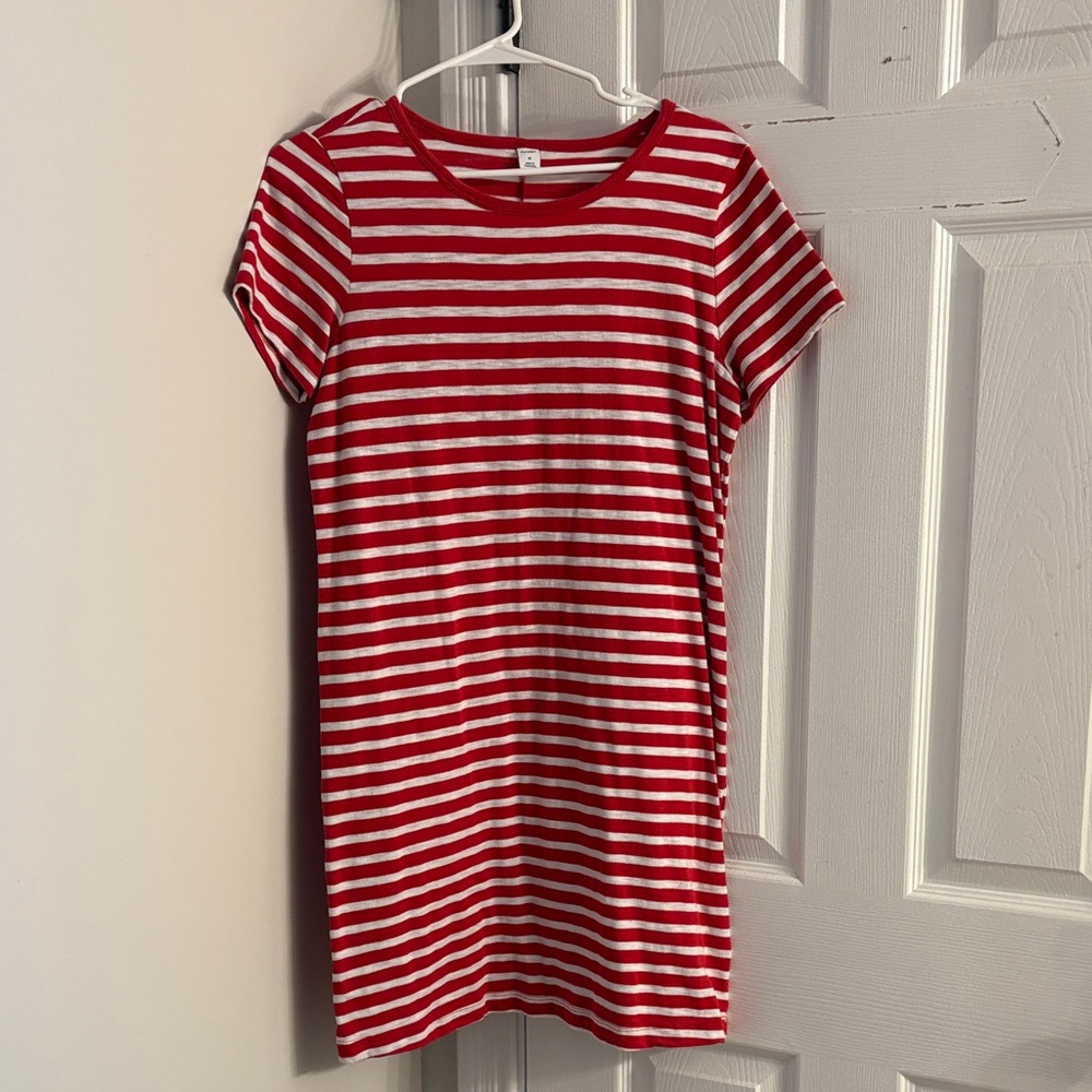 Red and White Striped Dress